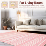 Ultra Soft Area Rug, Non Slip, Stain Resistant, Washable Area Rugs for Living Room, Bedroom, Sleek Blush Neutral Elegance(Pink)
