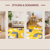 Ultra Soft Area Rug, Non Slip, Stain Resistant, Washable Area Rugs for Living Room, Bedroom, Elegant Modern Yellow Gradient Pattern(Yellow)