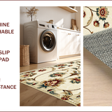 Ultra Soft Area Rug, Non Slip, Stain Resistant, Washable Area Rugs for Living Room, Bedroom, Vintage Floral Neutral Living Room Stain-Resistant Rug(Beige)