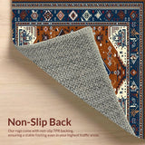Ultra Soft Area Rug, Non Slip, Stain Resistant, Washable Area Rugs for Living Room, Bedroom, Artful Tiled Geometric Arrangement(Brown)