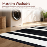 Ultra Soft Area Rug, Non Slip, Stain Resistant, Washable Area Rugs for Living Room, Bedroom, Whimsical Bold Patterned Composition(Black)
