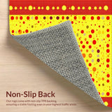 Ultra Soft Area Rug, Non Slip, Stain Resistant, Washable Area Rugs for Living Room, Bedroom, Lively Retro Polka Dot Design(Yellow)