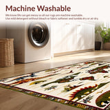Beige with Fun Dinosaur Motifs and Colorful Global Map(Beige)