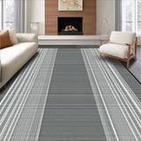 Ultra Soft Area Rug, Non Slip, Stain Resistant, Washable Area Rugs for Living Room, Bedroom, Chic Minimalist Striped Aesthetic(Gray)