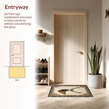 Ultra Soft Area Rug, Non Slip, Stain Resistant, Washable Area Rugs for Living Room, Bedroom, Glamorous Multicolored Animal Motif(Beige)