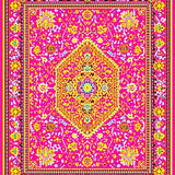 Ultra Soft Area Rug, Non Slip, Stain Resistant, Washable Area Rugs for Living Room, Bedroom, Bold Retro Circular Accent Design(Pink)