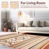 Ultra Soft Area Rug, Non Slip, Stain Resistant, Washable Area Rugs for Living Room, Bedroom, Dynamic Organic Patterned Surface(Orange)