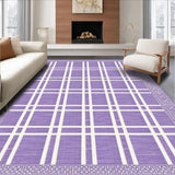 Ultra Soft Area Rug, Non Slip, Stain Resistant, Washable Area Rugs for Living Room, Bedroom, Contemporary Abstract Lattice Style(Purple)