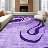 Ultra Soft Area Rug, Non Slip, Stain Resistant, Washable Area Rugs for Living Room, Bedroom, Lively Modern Swirl Pattern(Purple)