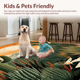 Ultra Soft Area Rug, Non Slip, Stain Resistant, Washable Area Rugs for Living Room, Bedroom, Vibrant Earthy Sun Moon Pattern(Orange)