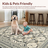 Ultra Soft Area Rug, Non Slip, Stain Resistant, Washable Area Rugs for Living Room, Bedroom, Elegant Geometric Diamond Arrangement(Gray)