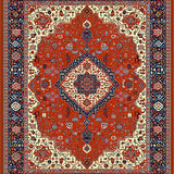 Ultra Soft Area Rug, Non Slip, Stain Resistant, Washable Area Rugs for Living Room, Bedroom, Timeless Circular Ogee Design(Red)
