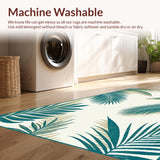 Ultra Soft Area Rug, Non Slip, Stain Resistant, Washable Area Rugs for Living Room, Bedroom, Elegant Aqua and Ivory Fusion(Green)