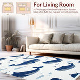 Ultra Soft Area Rug, Non Slip, Stain Resistant, Washable Area Rugs for Living Room, Bedroom, Bright Contemporary Whimsical Design(White)