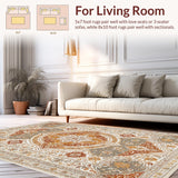 Shabby Chic Turmeric Non Slip Large Area(Beige)