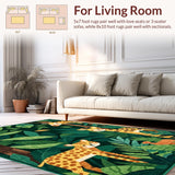 Ultra Soft Area Rug, Non Slip, Stain Resistant, Washable Area Rugs for Living Room, Bedroom, Colorful Nature-Inspired Design(Green)