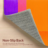 Ultra Soft Area Rug, Non Slip, Stain Resistant, Washable Area Rugs for Living Room, Bedroom, Interactive Playful Liquid Aesthetic(Orange)