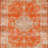 Ultra Soft Area Rug, Non Slip, Stain Resistant, Washable Area Rugs for Living Room, Bedroom, Elegant Soft Tiled Pattern Aesthetic(Orange)