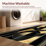 Ultra Soft Area Rug, Non Slip, Stain Resistant, Washable Area Rugs for Living Room, Bedroom, Vivid Abstract Expressionist Palette(Gold)