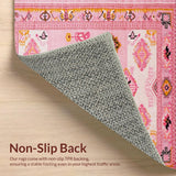 Ultra Soft Area Rug, Non Slip, Stain Resistant, Washable Area Rugs for Living Room, Bedroom, Quirky Vintage Animal Motif(Pink)