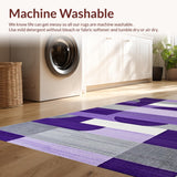 Ultra Soft Area Rug, Non Slip, Stain Resistant, Washable Area Rugs for Living Room, Bedroom, Luxurious Textured Linear Elements(Purple)