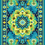 Eclectic Colorful Tiled Motif(Blue)