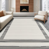 Ultra Soft Area Rug, Non Slip, Stain Resistant, Washable Area Rugs for Living Room, Bedroom, Understated Textured Neutral Style(White)
