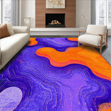 Ultra Soft Area Rug, Non Slip, Stain Resistant, Washable Area Rugs for Living Room, Bedroom, Modern Eclectic Wave-like Theme(Orange)