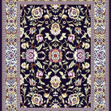 Ultra Soft Area Rug, Non Slip, Stain Resistant, Washable Area Rugs for Living Room, Bedroom, Vibrant Floral Accents on Beige(Purple)