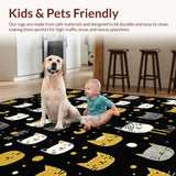 Ultra Soft Area Rug, Non Slip, Stain Resistant, Washable Area Rugs for Living Room, Bedroom, Rustic Black Animal Motif Decor(Black)