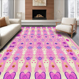 Ultra Soft Area Rug, Non Slip, Stain Resistant, Washable Area Rugs for Living Room, Bedroom, Radiant Colorful Patterned Display(Pink)