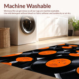 Ultra Soft Area Rug, Non Slip, Stain Resistant, Washable Area Rugs for Living Room, Bedroom, Semi Circle Vibrant Kitchen Absorbent Floor Rug(Black)