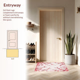 Ultra Soft Area Rug, Non Slip, Stain Resistant, Washable Area Rugs for Living Room, Bedroom, Serene Minimalist Cherry Blossom Style(Pink)