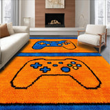 Ultra Soft Area Rug, Non Slip, Stain Resistant, Washable Area Rugs for Living Room, Bedroom, Futuristic Abstract Controller Theme(Orange)