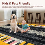 Ultra Soft Area Rug, Non Slip, Stain Resistant, Washable Area Rugs for Living Room, Bedroom, Contemporary Wild Animal Pattern(Black)