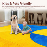 Ultra Soft Area Rug, Non Slip, Stain Resistant, Washable Area Rugs for Living Room, Bedroom, Modern Artistic Bedroom Stain-Resistant Area Carpet(Yellow)