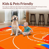 Ultra Soft Area Rug, Non Slip, Stain Resistant, Washable Area Rugs for Living Room, Bedroom, Contemporary Basketball Graphic Design(Red)