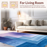 Ultra Soft Area Rug, Non Slip, Stain Resistant, Washable Area Rugs for Living Room, Bedroom, Elegant Soft Ombre Gradient(Blue)