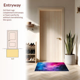Ultra Soft Area Rug, Non Slip, Stain Resistant, Washable Area Rugs for Living Room, Bedroom, Vibrant Multicolor Modern Artistry(Pink)