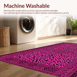 Ultra Soft Area Rug, Non Slip, Stain Resistant, Washable Area Rugs for Living Room, Bedroom, Contemporary Pink Safari Pattern Mix(Pink)