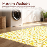 Ultra Soft Area Rug, Non Slip, Stain Resistant, Washable Area Rugs for Living Room, Bedroom, Charming Floral Motif with Earth Tones(Beige)
