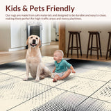 Ultra Soft Area Rug, Non Slip, Stain Resistant, Washable Area Rugs for Living Room, Bedroom, Eclectic Bold Animal Design(Beige)