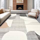 Ultra Soft Area Rug, Non Slip, Stain Resistant, Washable Area Rugs for Living Room, Bedroom, Serene Minimalist Creamy Wavy Design(Gray)