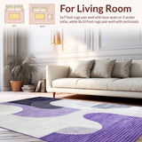 Ultra Soft Area Rug, Non Slip, Stain Resistant, Washable Area Rugs for Living Room, Bedroom, Sophisticated Symmetrical Artistry(Purple)