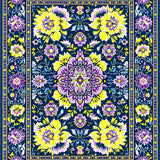Rustic Colorful Bloom Motif(Blue)