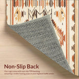 Ultra Soft Area Rug, Non Slip, Stain Resistant, Washable Area Rugs for Living Room, Bedroom, Boho Chic Area Beige and Brown Southwestern Inspired(Beige)