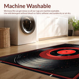 Ultra Soft Area Rug, Non Slip, Stain Resistant, Washable Area Rugs for Living Room, Bedroom, Dynamic Rhythm-themed Graphic(Black)