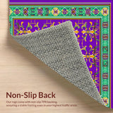 Ultra Soft Area Rug, Non Slip, Stain Resistant, Washable Area Rugs for Living Room, Bedroom, Transitional Carnival Inspired Decor(Purple)