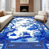 Charming Blue and Beige Medallion Style(Blue)
