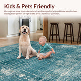 Ultra Soft Area Rug, Non Slip, Stain Resistant, Washable Area Rugs for Living Room, Bedroom, Modern Octopus Rug(Blue)